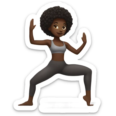 Dark skin, black girl doing yoga slim thick build sticker