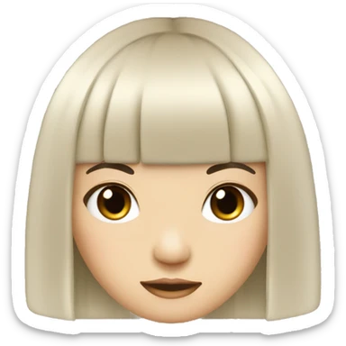 a cute Chinese girl with black hair and curtain bangs sticker