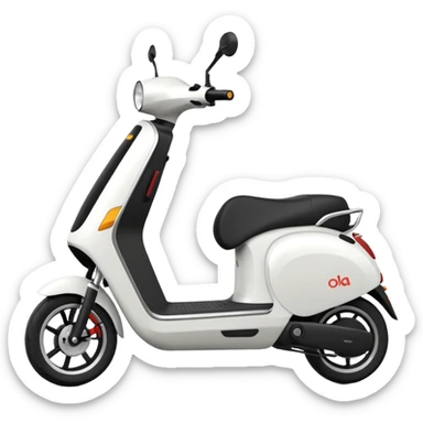 Make a emoji of a electric scooter white and black colour named ola sticker