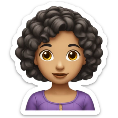 Niña pequeña de cabello rizado sticker