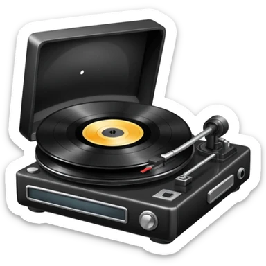 A record player spinning sticker