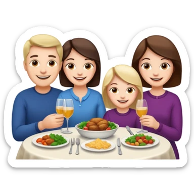 light family having dinner sticker