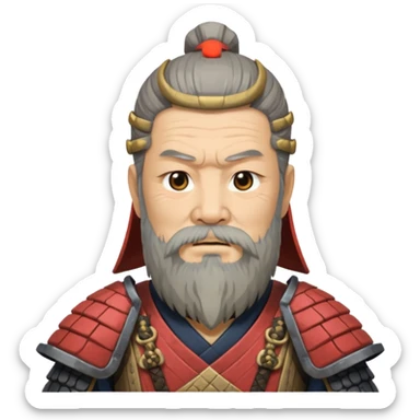 Japanese Castle Lord, old, half body sticker