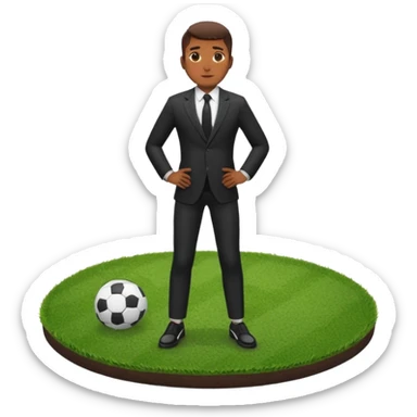 shin padBlack suit shoes circular patch of football grass sticker
