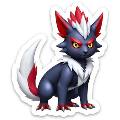 Cool Edgy Shiny Digimon-Weavile-Absol-Zangoose-hybrid full body sticker