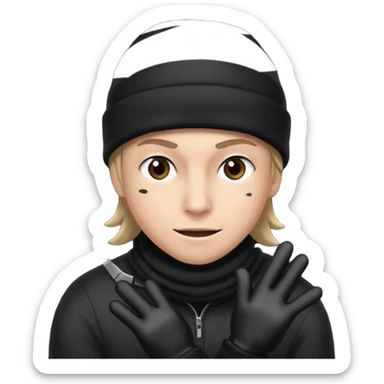 burglar in black beanie and gloves sticker