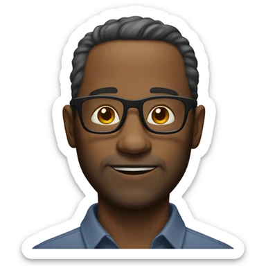 40 year old man with glasses sticker