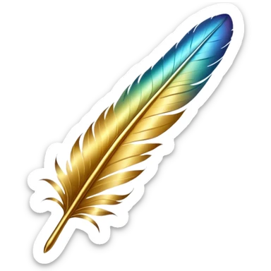 Create a beautiful golden feather sticker
