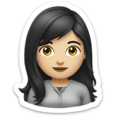 Programmer girl with black hair sticker