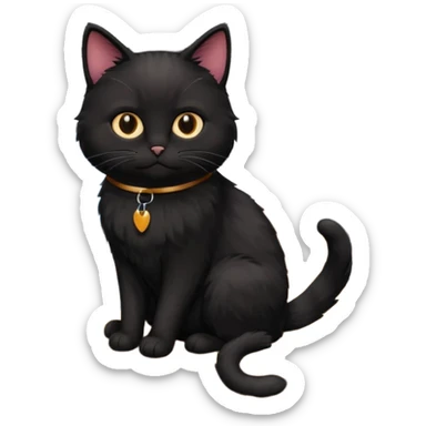 black office cat working at its desk sticker