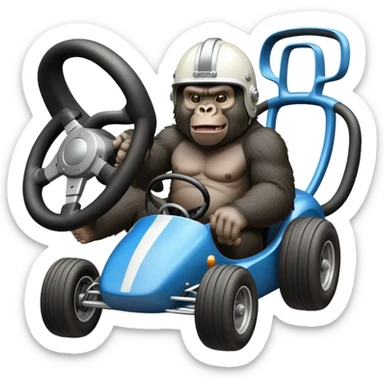 king kong gorilla racetrack a car with helme sticker