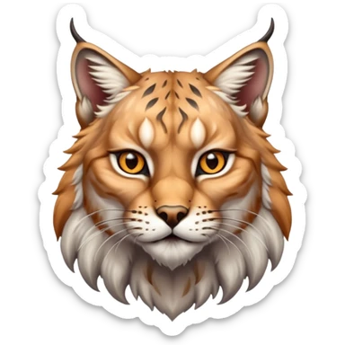 A high-resolution photo-realistic digital illustration of a majestic lynx sticker