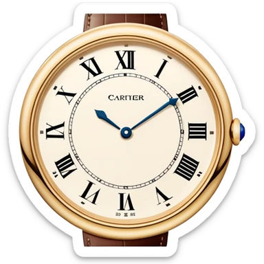 Cartier watch, crisp, luxury timepiece, precise, iOS Apple emoji style sticker