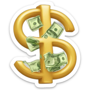 Money flow with € symbol sticker