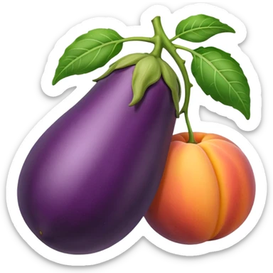 eggplant and peaches sticker