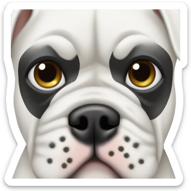 White Bulldog with black eye patch sticker