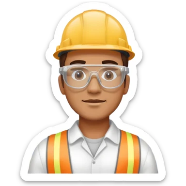 man making a model of a building wearing transparent protective safety glasses sticker