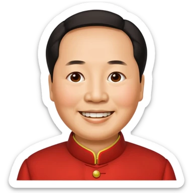 Mao Zedong, simple and recognizable apple style emoji sticker