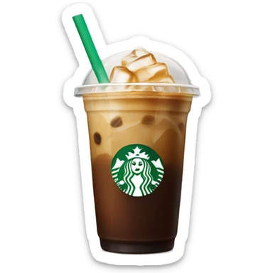 Starbuck ice coffee with ice cubes sticker