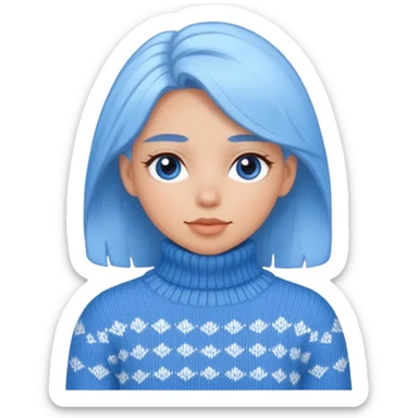 sky-blue Girl's knitted. wool sweater sticker