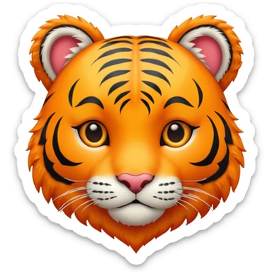 heart with tiger  sticker