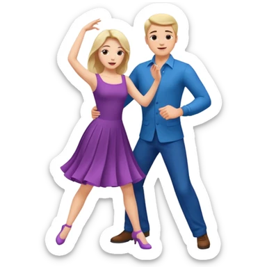 Girl with tight dress dancing with man  sticker