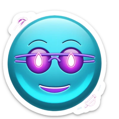 futuristic minimalistic emoji icon, letters "SANG" formed by three glowing digital lines representing Storm, Atom and NoizeGames, neon purple (#8B5CF6) and cyan (#00E0FF) on dark background, modern tech style, 1:1 aspect ratio
 sticker