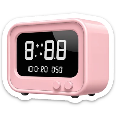 Please make me an alarm clock that will show six o'clock in the morning and make it in the style of ios 18.1 and aesthetic and the color is light pink  digital sticker