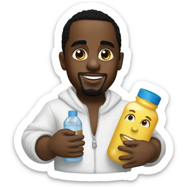 P.diddy holding a baby oil bottle  sticker