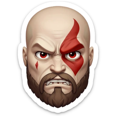 Visage de Kratos du jeu PlayStation sticker