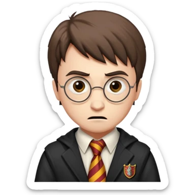 angry harry potter with griffindor tie sticker