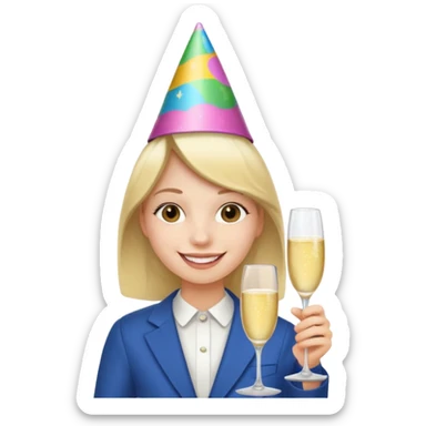 Emoji de un joven feliz de festejo solo cabeza  sticker