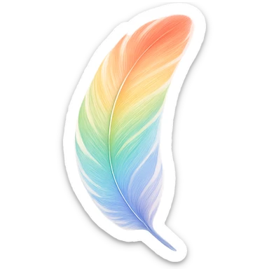 gay pride emoji, rainbow feather, soft and elegant sticker