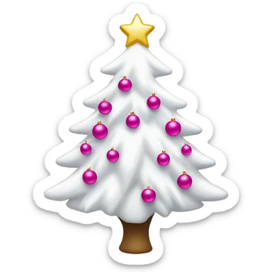 white christmas tree with pink ornaments  sticker