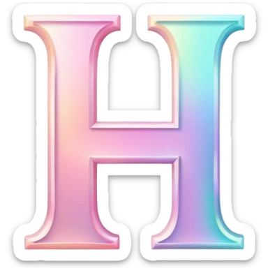 Iridescent pastel pink romantic formal elegant sophisticated cultured neat pretty beautiful nifty Font setting icon with letter H sticker