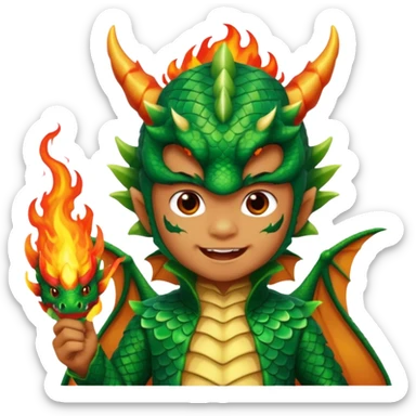 child getup like a dragon sticker