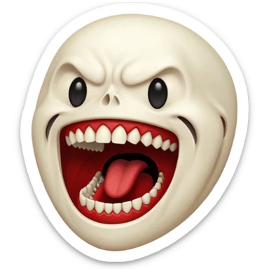 Floating screaming mouth emerging from darkness, sharp teeth, void inside sticker