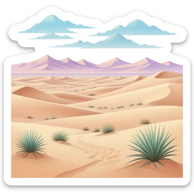 pastel boho desert landscape  sticker