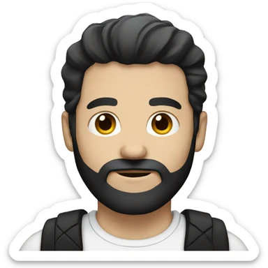 white man with black hait and beard sticker