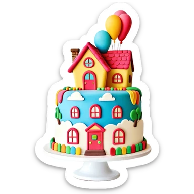 Up movie house cake for 20 birthday  sticker