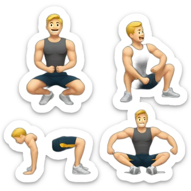 man doing sit-ups sticker