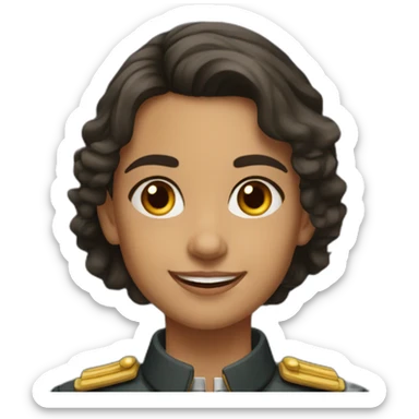 Spanish Lieutenant abadin, is a young girl that always is smailing sticker