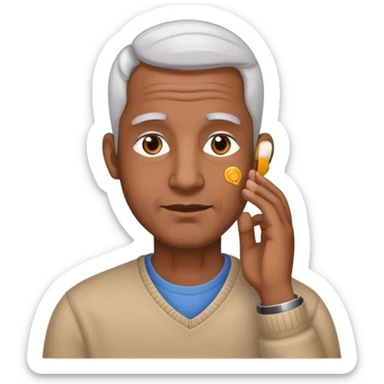 a man hearing impairment sticker