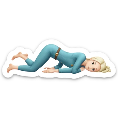 fullbody apostle in prone pose, different clothing, clear prone position, full body visible, apple emoji style sticker