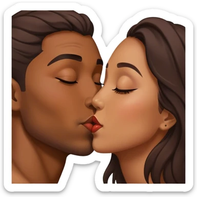 intimate kiss between two lovers sticker