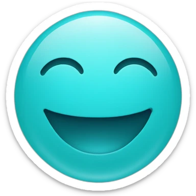 An simple aqua blue smiley sticker