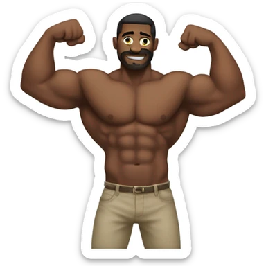 survivor proud of himself flexing his muscles sticker