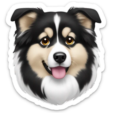 Black and white finnish lapphund sticker