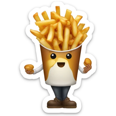 Poutine mange de la salade sticker