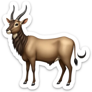Wildebeest-antelope-ox-bull-gazelle-fusion-animal-hybrid-creature, full body sticker
